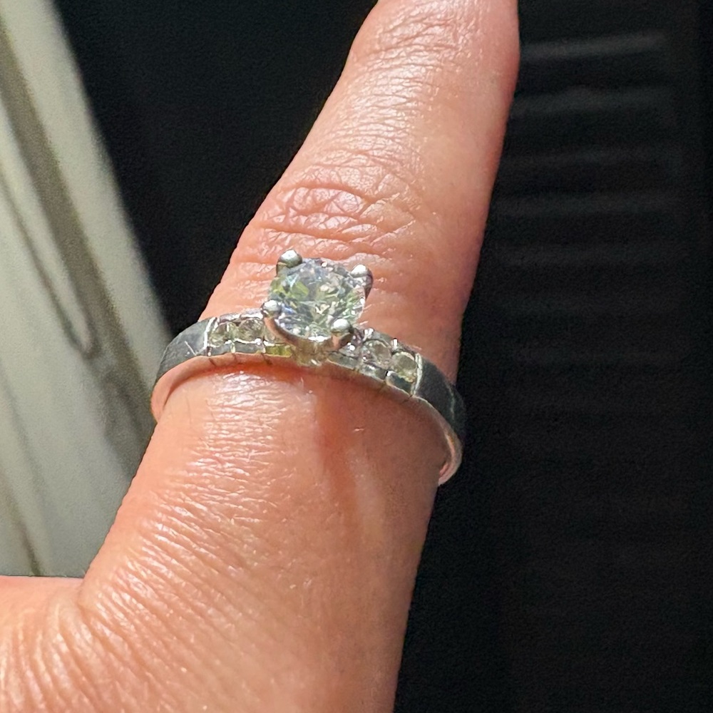 Sterling Silver Crystal Ring 925 - Picture 6 of 16